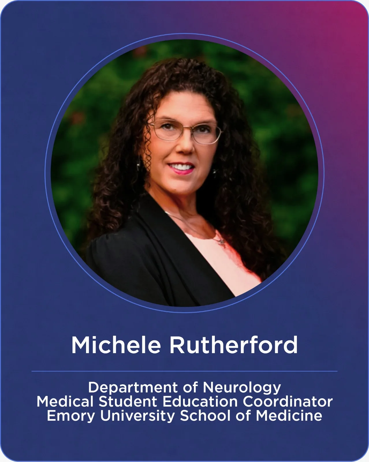 Speaker banner for Michele Rutherford