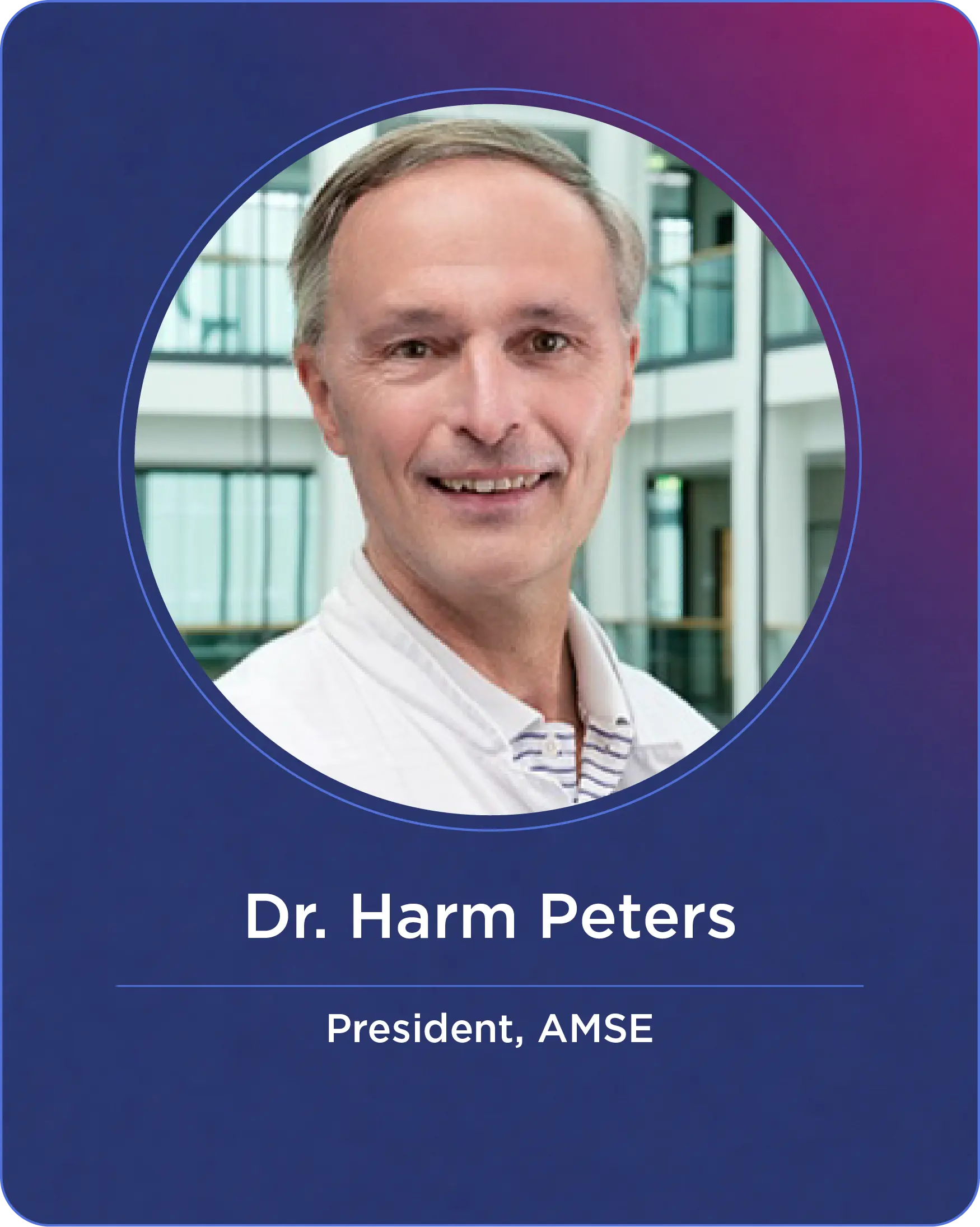 Speaker banner for Dr. Harm Peters