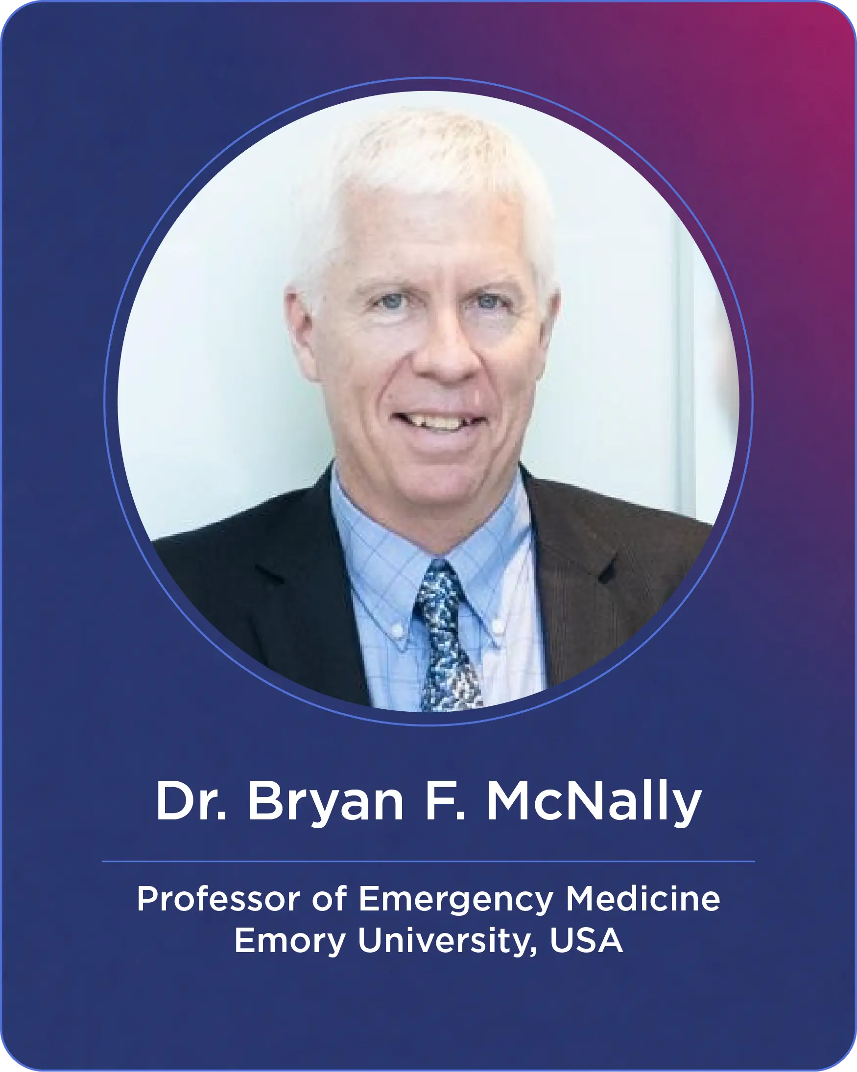 Speaker banner for Dr. Bryan F. McNally