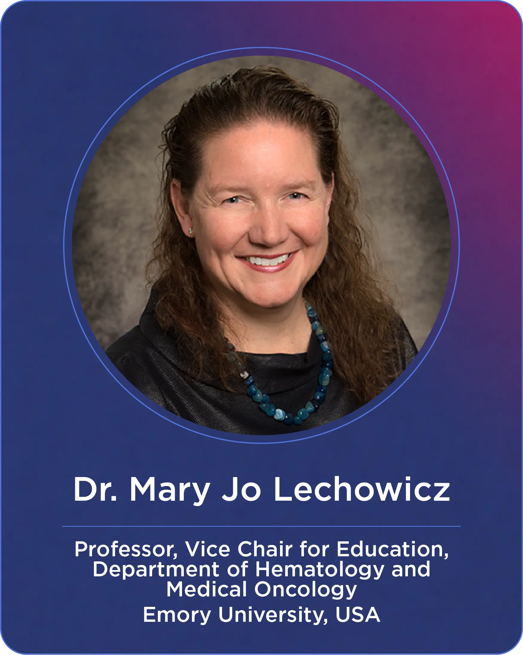 Speaker banner for Dr. Mary Jo Lechowicz