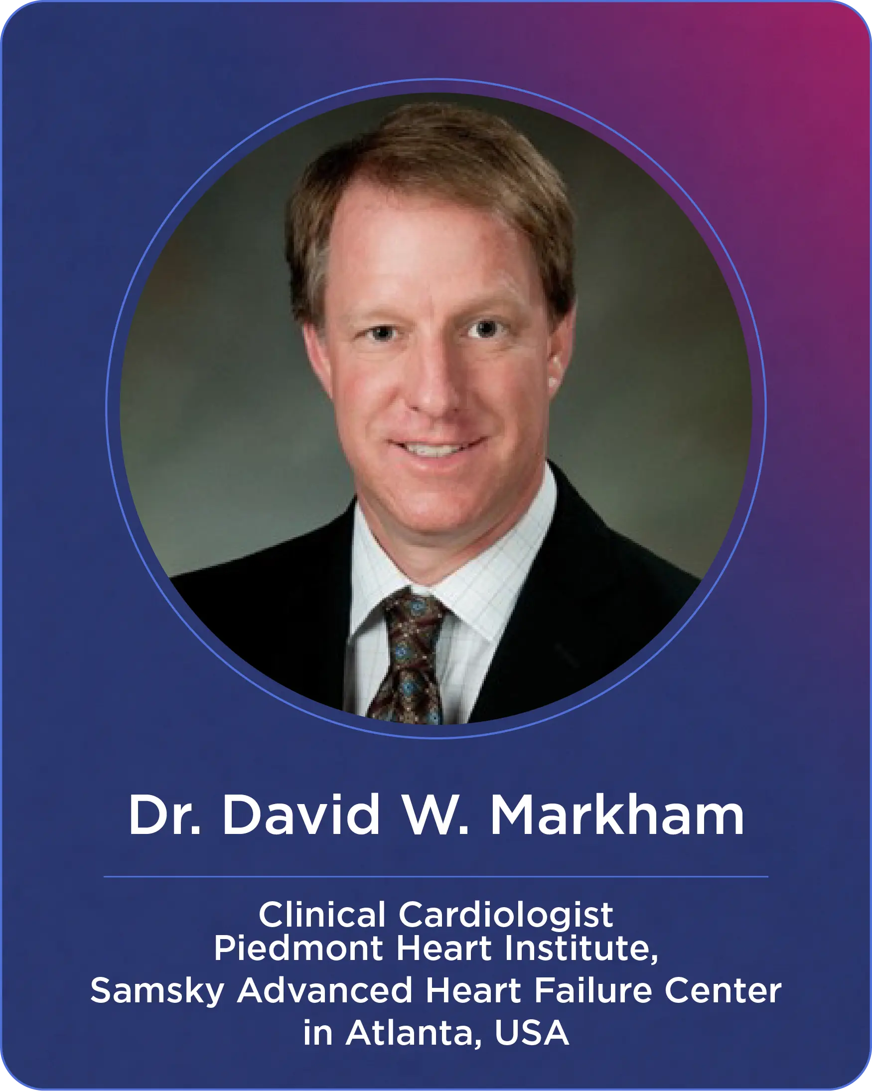 Speaker banner for Dr. David W. Markham